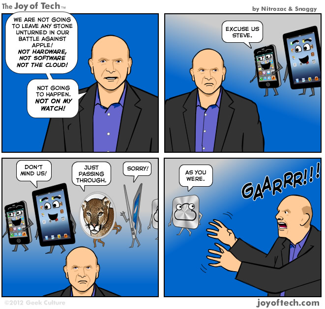 The Joy of Tech comic, Not on Ballmer's watch!