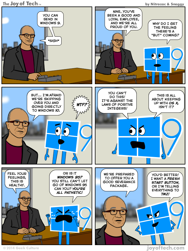 Windows 9 gets passed over.